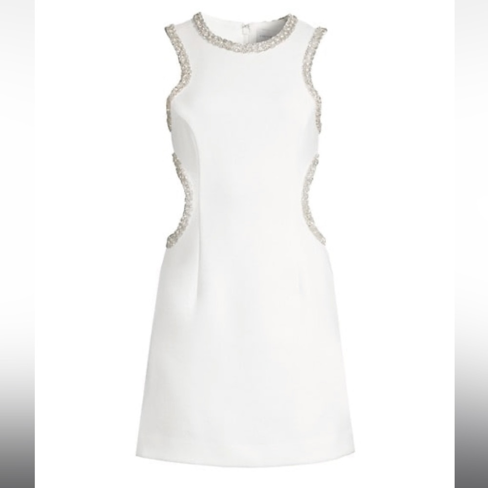Rebecca Grace Crystal-Trim Cut-Out Minidress